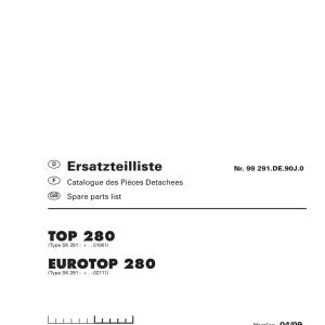 Pottinger Eurotop 280 Parts Manual