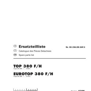 Pottinger Eurotop 380Fh Parts Manual