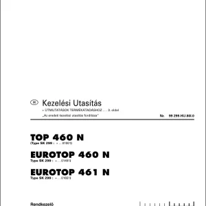 Pottinger Eurotop 460N 461N Operators Manual