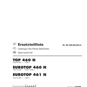 Pottinger Eurotop 460N 461N Parts Manual