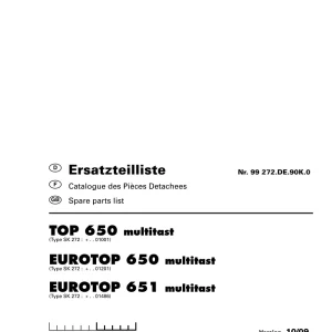 Pottinger Eurotop 650 651 Parts Manual
