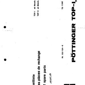 Pottinger Top2 Parts Manual