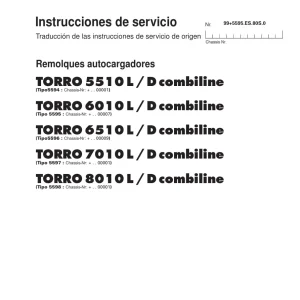 Pottinger Torro 5010 6010 6510 7010 8010 L D Combiline Service Manual