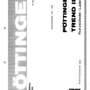 Pottinger Ii A 1984 Parts Manual