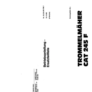 Pottinger Trommelmaher Cat 245F Parts Manual