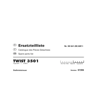 Pottinger 3501 Parts Manual