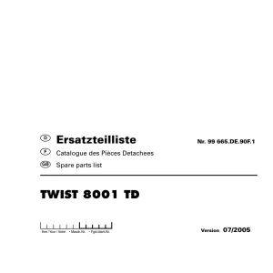 Pottinger 8001 Parts Manual