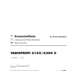 Pottinger Varioprofi 6165 6200 Parts Manual