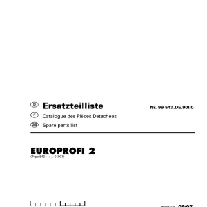 Pottinger Veuroprofi 2 Parts Manual