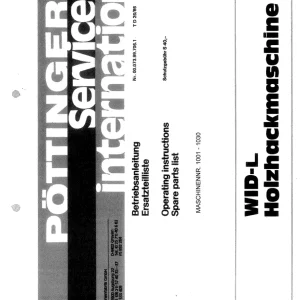 Pottinger Wid L Parts Manual