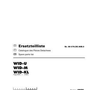 Pottinger Wid U M Kl Parts Manual