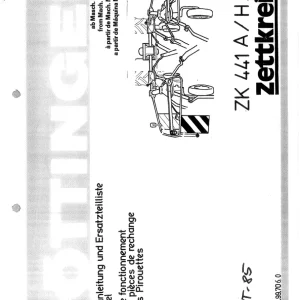 Pottinger Zettkreisel 441 A H Hn Parts Manual
