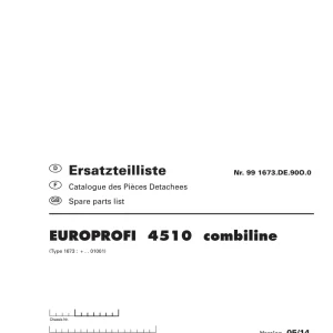 Pottinger Europrofi 4510 Parts Manual