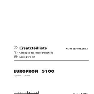 Pottinger Europrofi 5100 Parts Manual