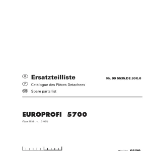 Pottinger Europrofi 5700 Parts Manual