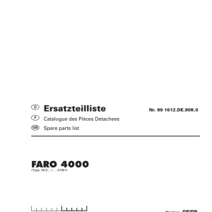 Pottinger Faro 4000 Parts Manual