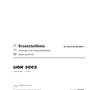 Pottinger Lion 3002 Parts Manual