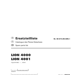 Pottinger Lion 4000 4001 Parts Manual