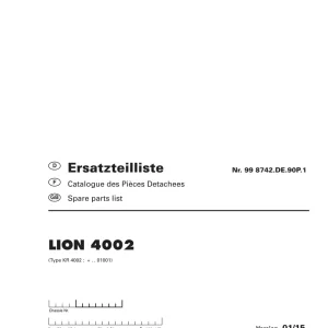 Pottinger Lion 4002 Parts Manual