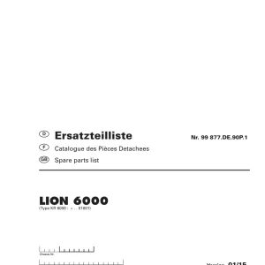 Pottinger Lion 6000 Parts Manual