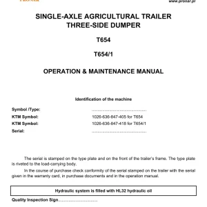 Pronar T654 Parts Manual