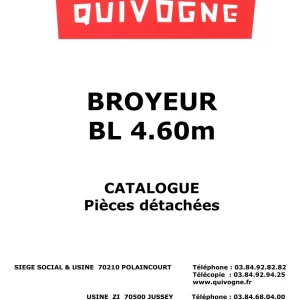 Quivogne Broyeur Bl 4.60 2004 Parts Manual