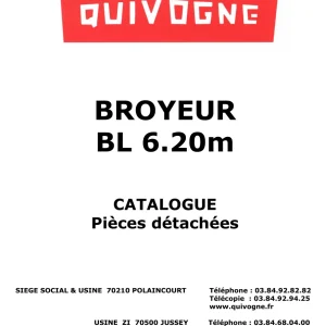 Quivogne Broyeur Bl 6.20 2004 Parts Manual