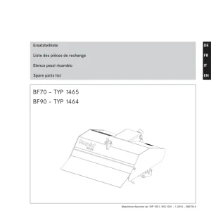 Rapid Technic Bf70 Bf90 1465 1646 Parts Manual