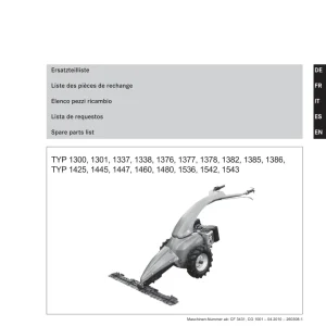 Rapid Technic Mondo 1300 1386 1425 1543 Parts Manual