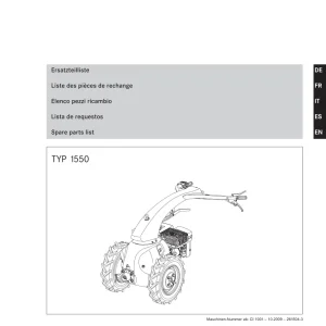 Rapid Technic Mondo 1550 Parts Manual