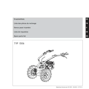 Rapid Technic Rex 1506 Parts Manual