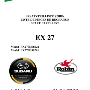 Rapid Technic Sf 104 Ex270Ds6021 Ex270D50261 Parts Manual