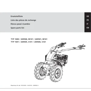 Rapid Technic Varea P1690 1691 M141 S141 M161 S161 Parts Manual
