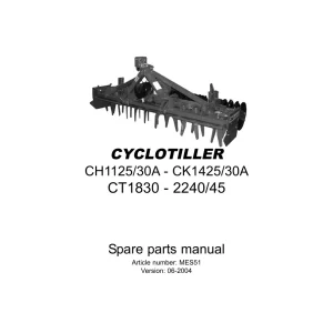 Rau Cyclotiller Ch1125 Ck1425 Ct1820 Ct2240 2004 Parts Manual