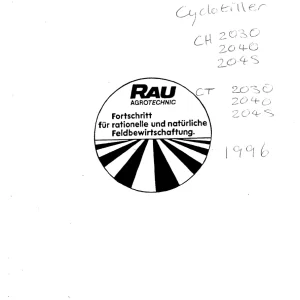Rau Cyclotiller Ch2030 2040 2048 Ct2030 2040 2048 1996 Parts Manual