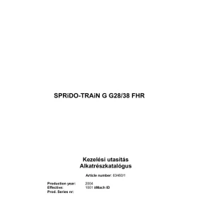 Rau Spidotrain G28 G38 2004 Parts Manual
