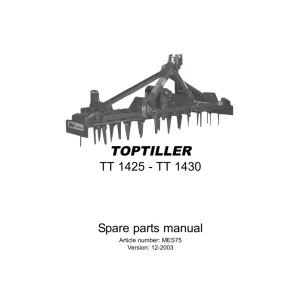 Rau Toptiller Tt1425 Tt1430 2003 Parts Manual