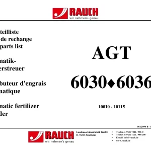 Rauch Agt 6030 6036 Parts Manual