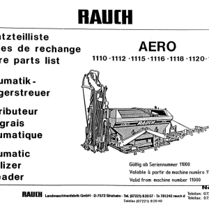 Rauch Aero 1110 1112 1115 1116 1118 1120 1121 Parts Manual
