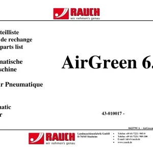 Rauch Airgreen 6.1 Parts Manual