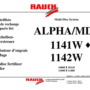 Rauch Alpha Mds 1141 1142 Parts Manual