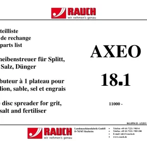 Rauch Axeo 18.1 Parts Manual
