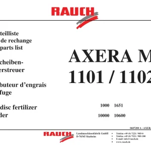 Rauch Axera M 1101 1102 Parts Manual