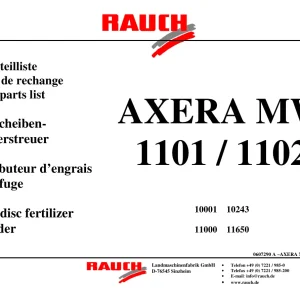 Rauch Axera Mw 1101 1102 Parts Manual