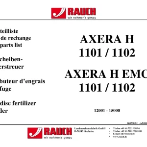 Rauch Axera H Emc 1101 1102 Parts Manual