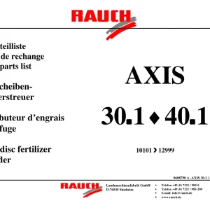 Rauch Axis 30.1 40.1 Parts Manual