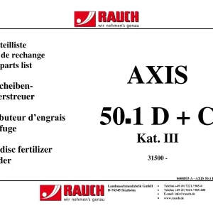 Rauch Axis 50.1D C Parts Manual