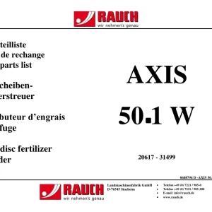 Rauch Axis 50.1W Parts Manual