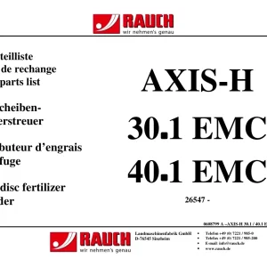Rauch Axis H 30.1 40.1 Parts Manual