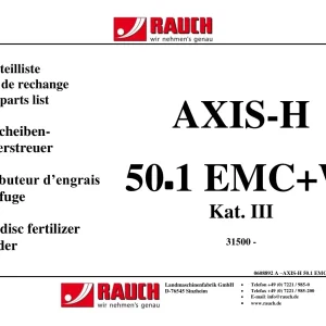 Rauch Axis H 50.1 Emc Parts Manual